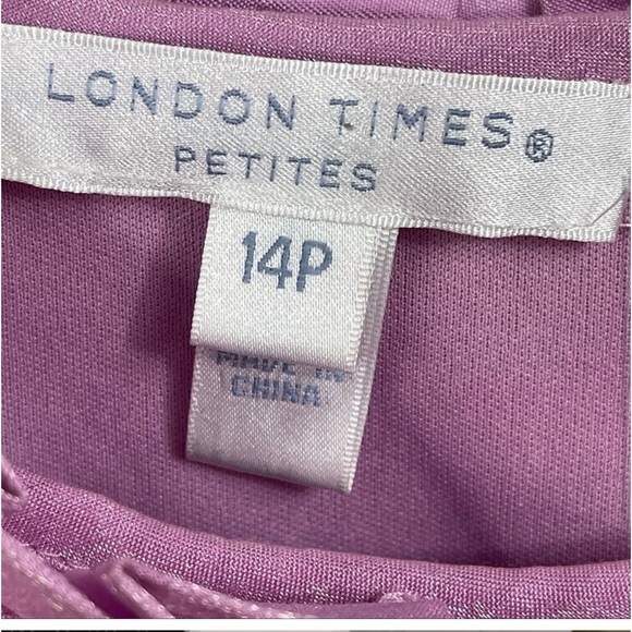 Off the shoulder Fabulous Ruffles! London Times Petite Pink Cocktail Dress - Picture 5 of 8